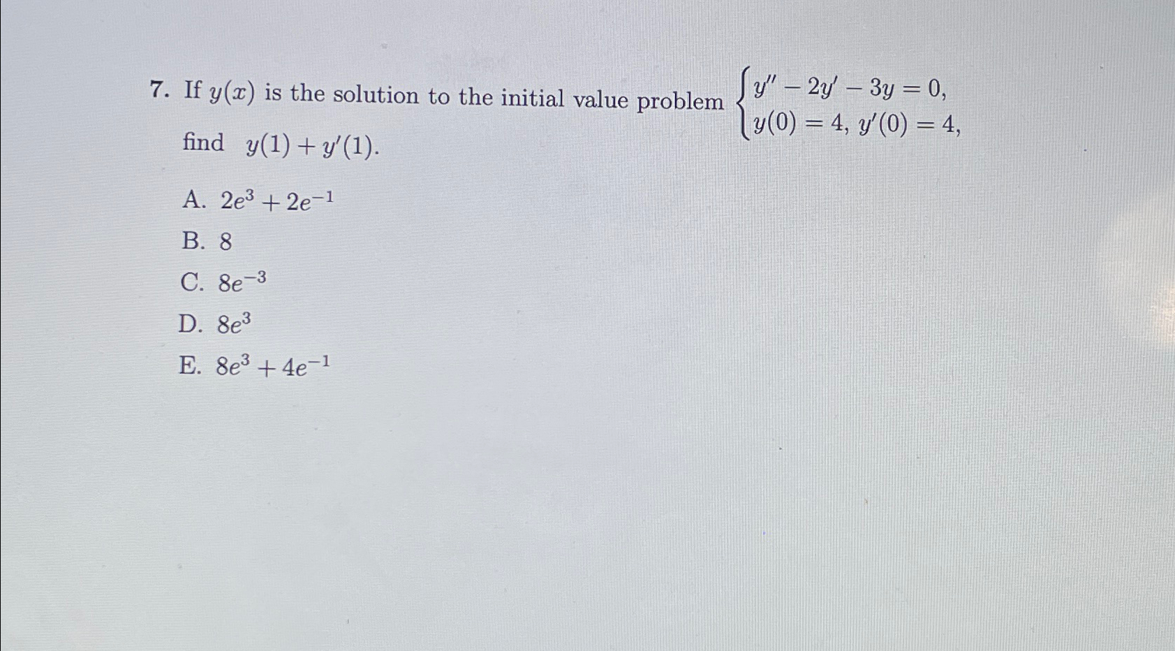 Solved If y(x) ﻿is the solution to the initial value problem | Chegg.com
