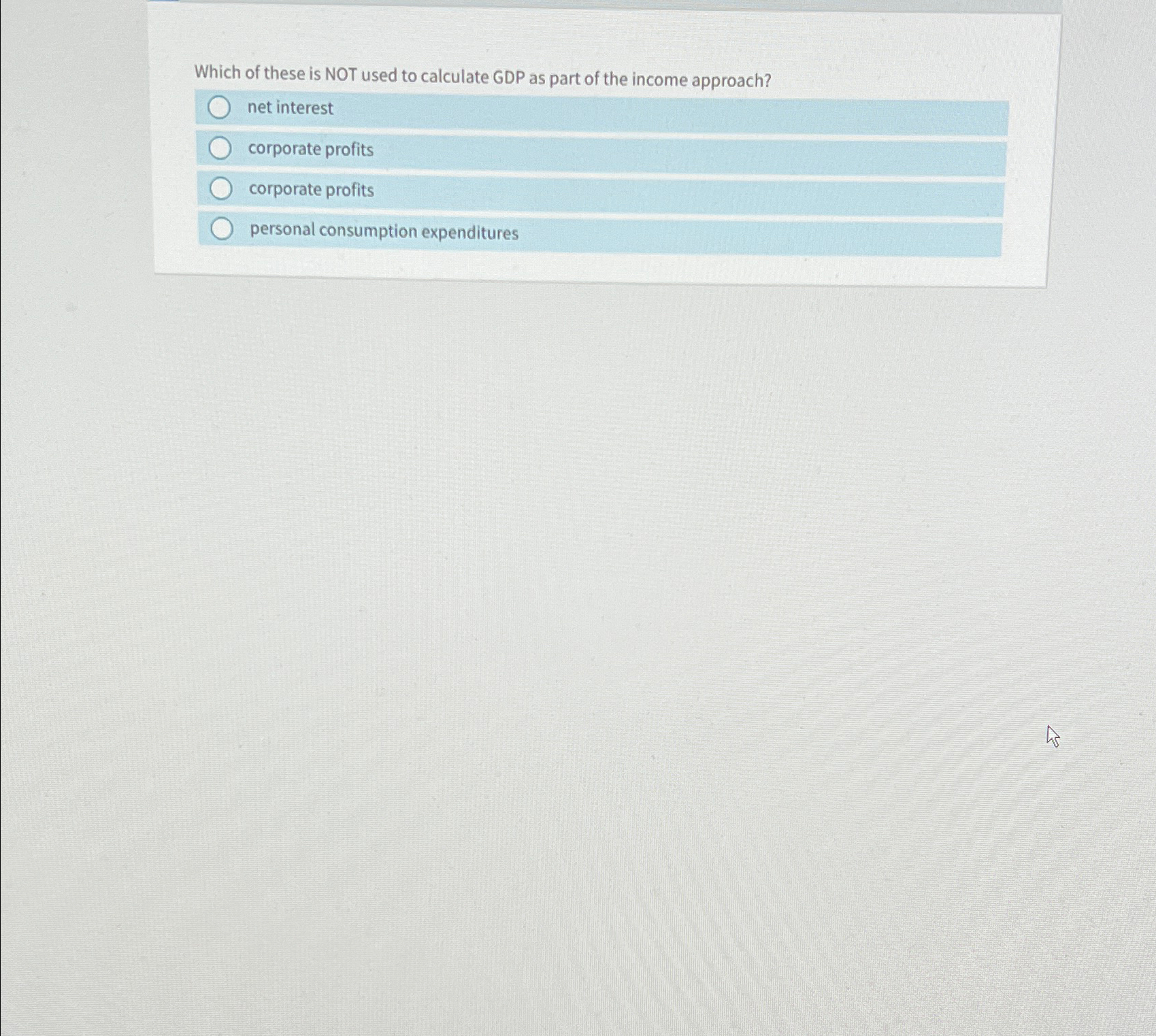 Solved Which of these is NOT used to calculate GDP as part | Chegg.com