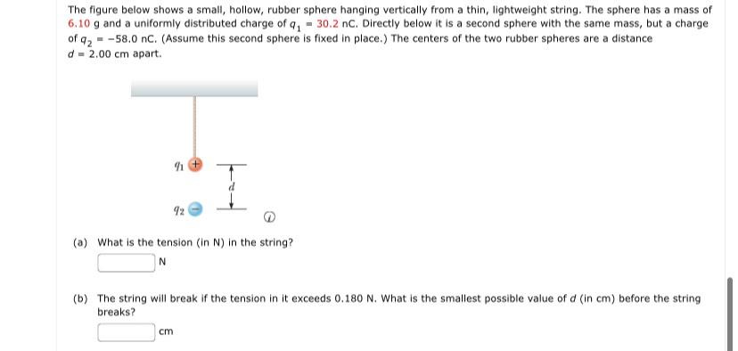 Solved The figure below shows a small, hollow, rubber sphere | Chegg.com