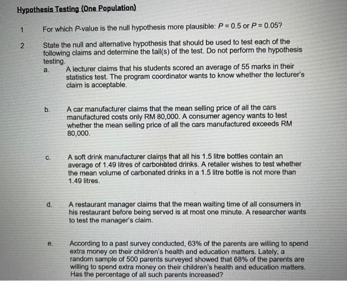 null hypothesis p 0.05