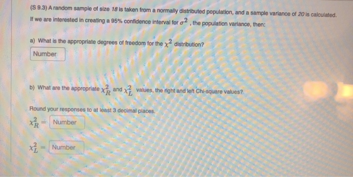 Solved (S 9.3) A random sample of size 18 is taken from a | Chegg.com
