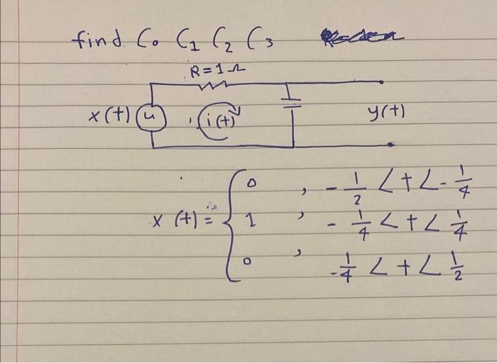 find \( C_{0} C_{1} C_{2} C_{3} \) \[ x(t)=\left\{\begin{array}{ll} 0 & ,-\frac{1}{2}<t<-\frac{1}{4} \\ 1 & ,-\frac{1}{4}<t<\