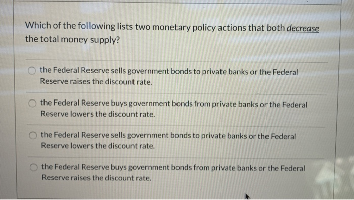 Which Of The Following Statements About Monetary Policy Is True Solved Which of the following lists two monetary policy | Chegg.com