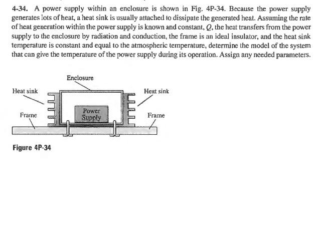 Solved 4-34. A power supply within an enclosure is shown in | Chegg.com