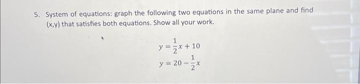 Solved 5. System of equations: graph the following two | Chegg.com