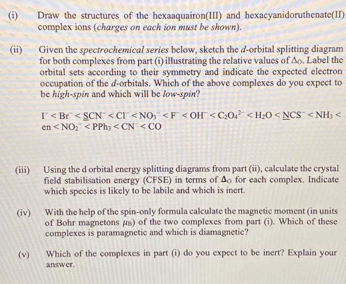 Solved Draw the structures of the hexaaquairon(III) and | Chegg.com