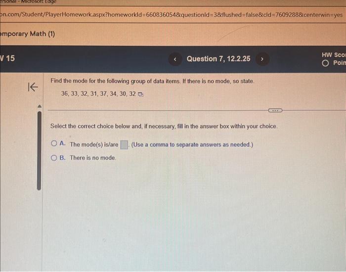 Solved Find the mode for the following group of data items. | Chegg.com