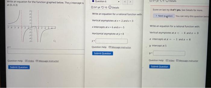 Solved Question 6 Details Write an equation for the function | Chegg.com