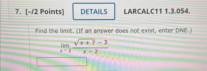 Solved Find the limit. (If an answer does not exist, enter | Chegg.com
