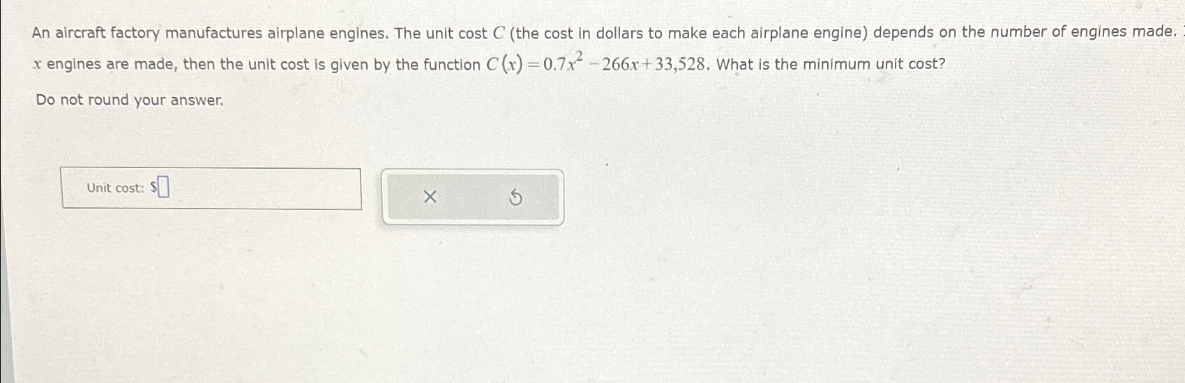 Solved An aircraft factory manufactures airplane engines. | Chegg.com