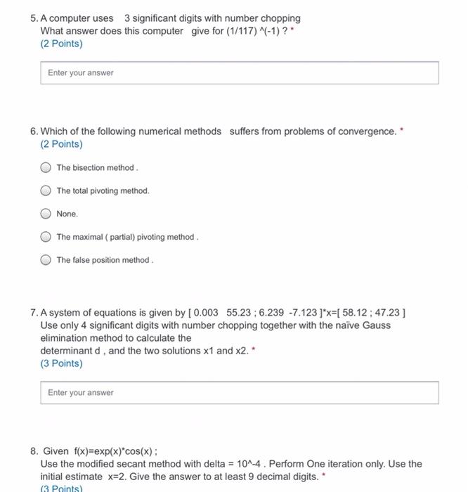 Solved 5. A computer uses 3 significant digits with number | Chegg.com