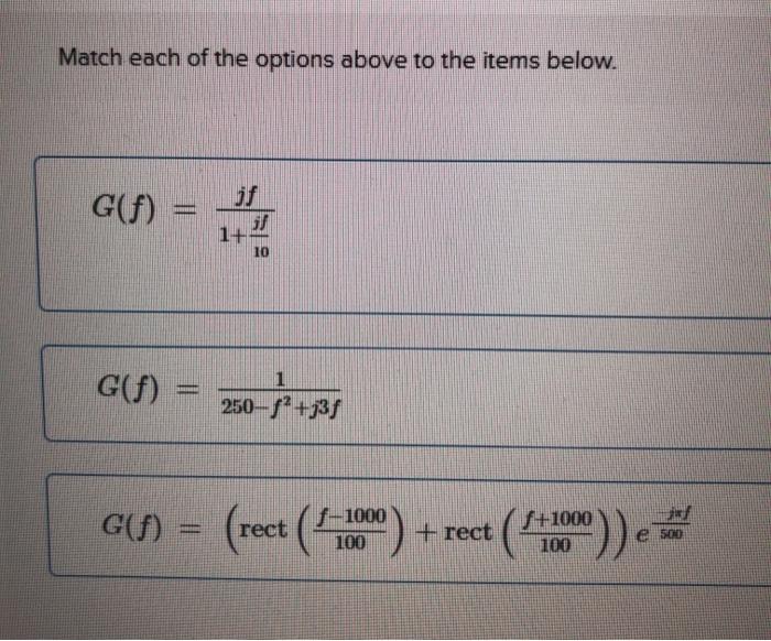 Solved Match the given functions to their respective | Chegg.com