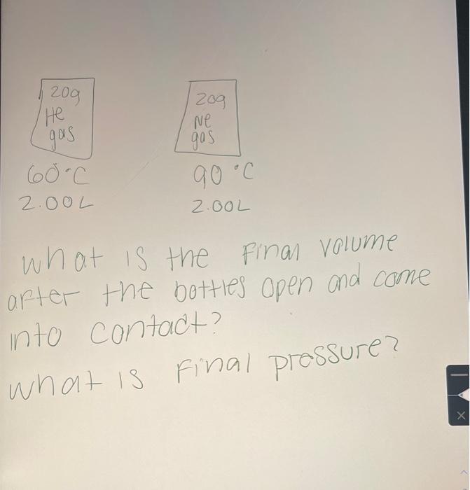 Solved what is the final volume after the bottles open and | Chegg.com