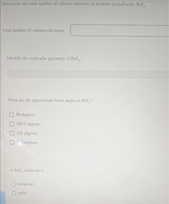 Solved Determine the total number of valence electrons in