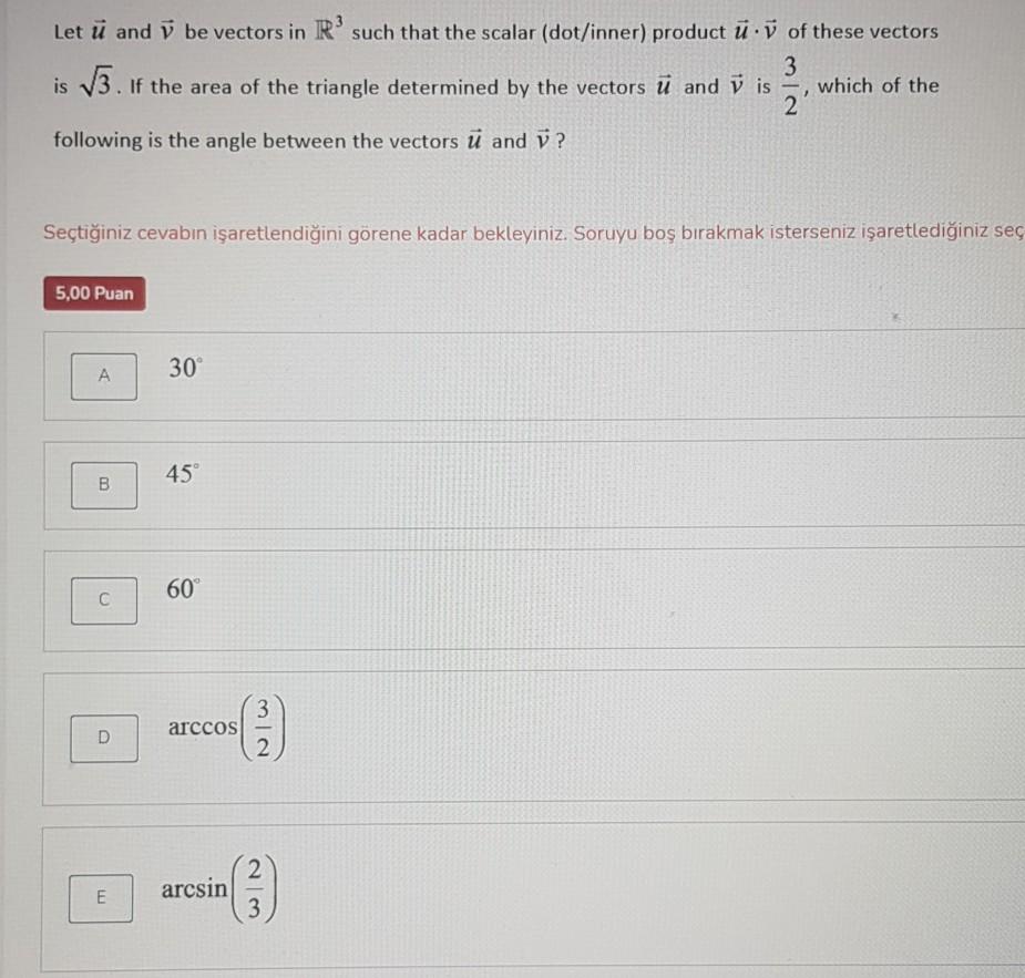 Solved Let ū and be vectors in R such that the scalar | Chegg.com