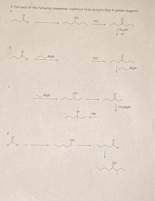 Solved 2. For each of the following compounds, construct | Chegg.com