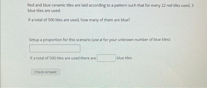 Solved Red And Blue Ceramic Tiles Are Laid According To A 