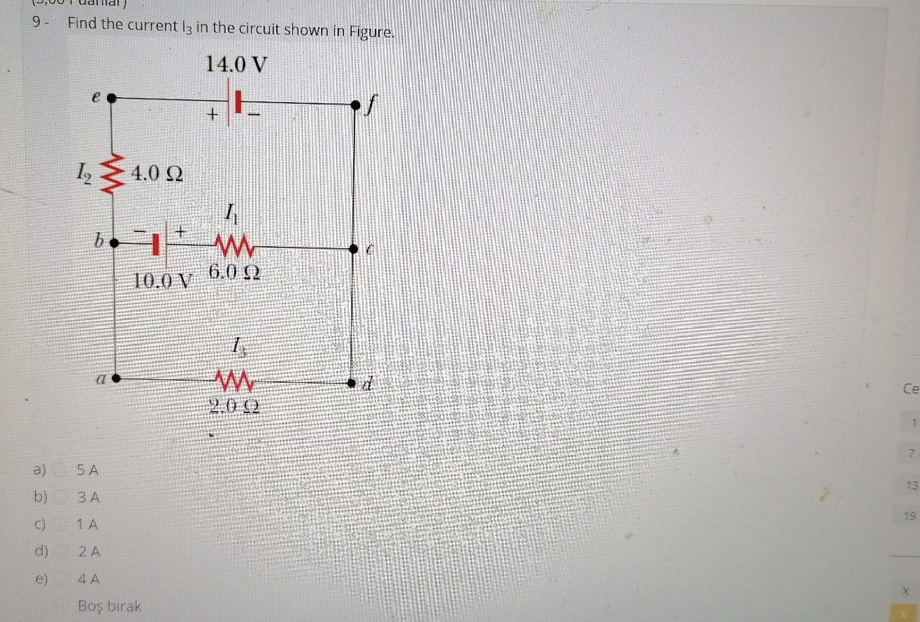 Solved 9- Find the current is in the circuit shown in | Chegg.com