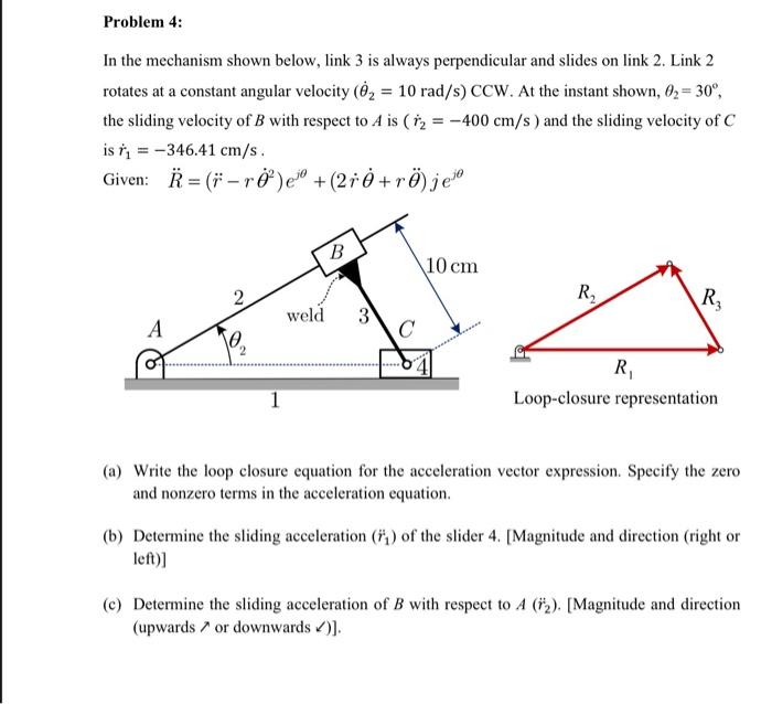 Solved In the mechanism shown below, link 3 is always | Chegg.com