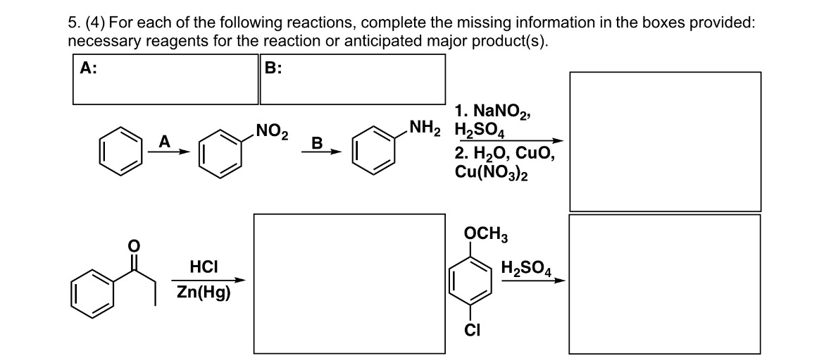 Solved (4) ﻿For each of the following reactions, complete | Chegg.com