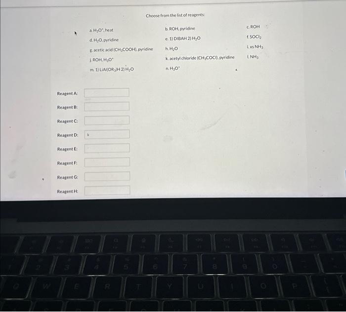 Identify the reagents necessary to accomplish each of | Chegg.com