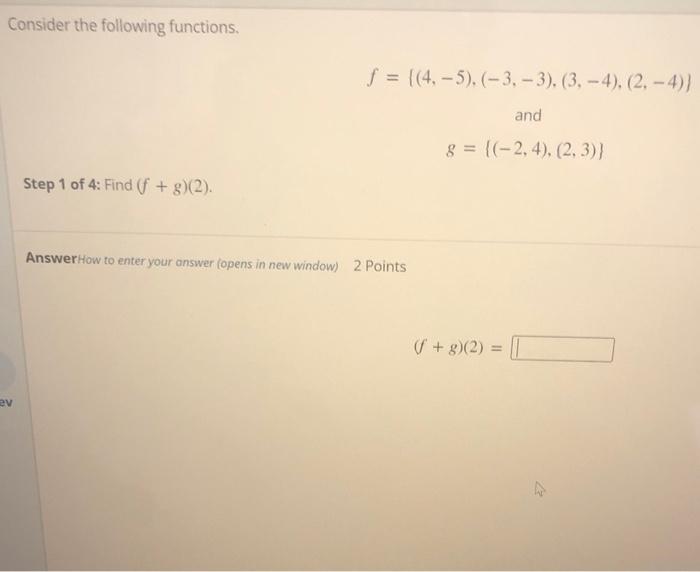 Solved Consider The Following Functions. | Chegg.com