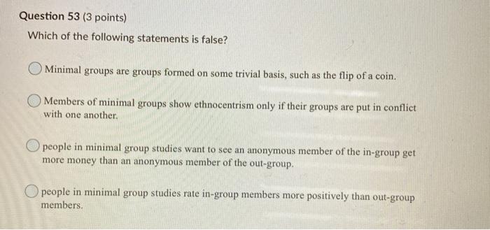 Solved Question 53 (3 points) Which of the following | Chegg.com