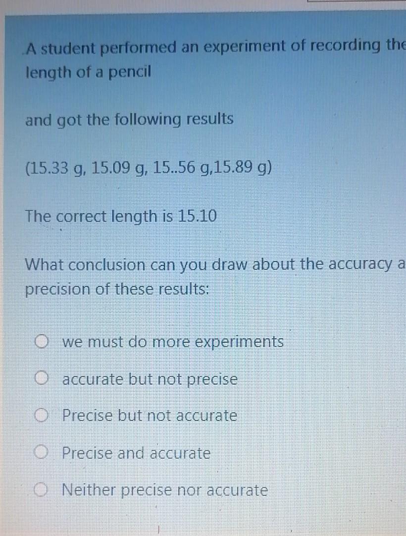 Solved A student performed an experiment of recording the | Chegg.com