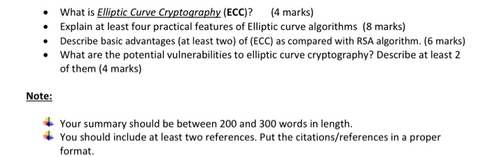 Solved • What is Elliptic Curve Cryptography (ECC)? (4 | Chegg.com