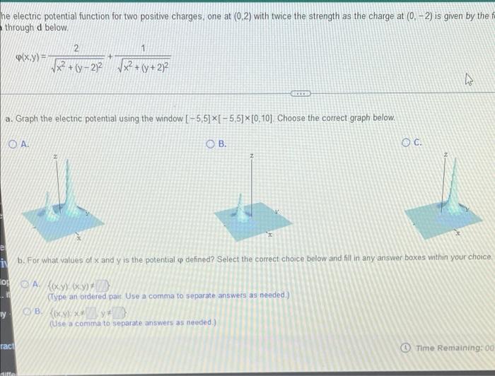 Solved he electric potential function for two positive | Chegg.com