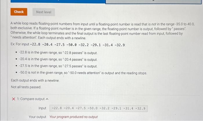 Solved Read floating-point numbers from input until a | Chegg.com