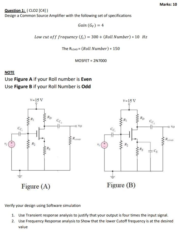 Solved Even Roll No 120 Odd Roll No 125 use LTspice software ...