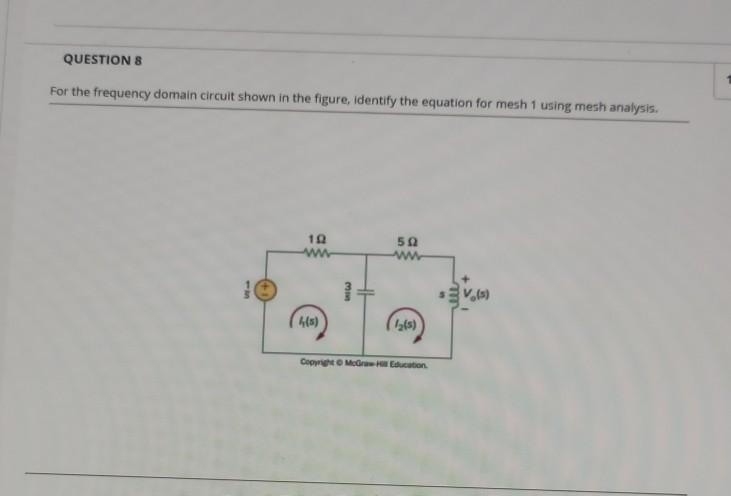 Solved Questions For The Frequency Domain Circuit Shown I Chegg Com