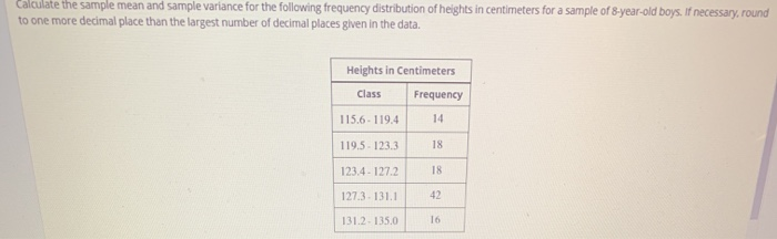 Solved Calculate The Sample Mean And Sample Variance For The | Chegg.com