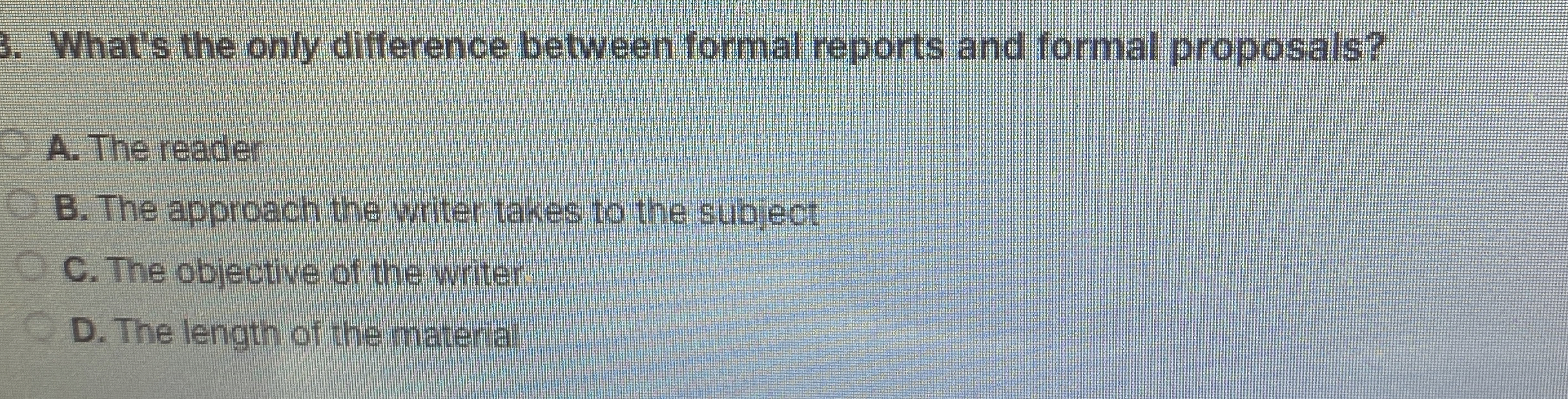 Solved What's the only difference between formal reports and | Chegg.com