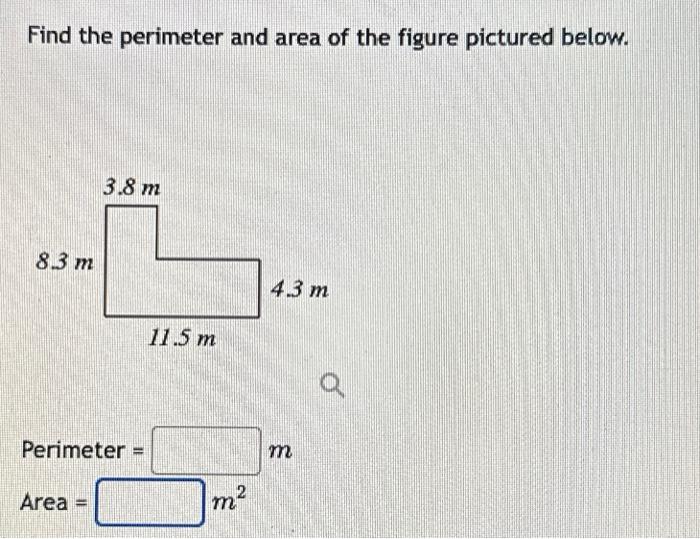 Solved Find the perimeter and area of the figure pictured | Chegg.com