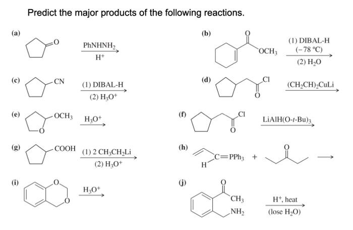 Solved Predict The Major Products Of The Following | Chegg.com