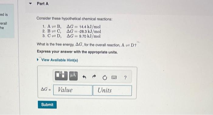 Solved Consider these hypothetical chemical reactions: 1. | Chegg.com
