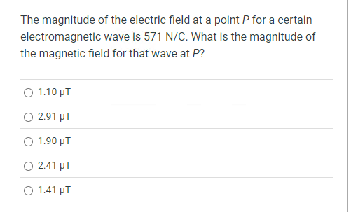 Solved The magnitude of ﻿the electric field at ﻿a point P | Chegg.com