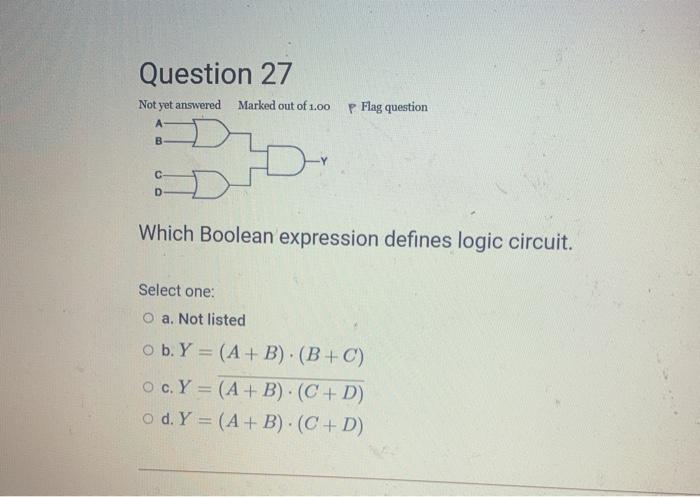 Solved Question 27 Not yet answered Marked out of 100 p Flag | Chegg.com