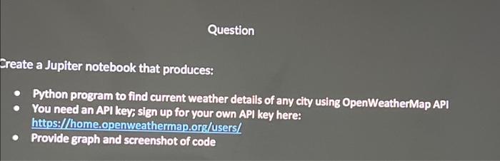 Solved Question Create a Jupiter notebook that produces: | Chegg.com