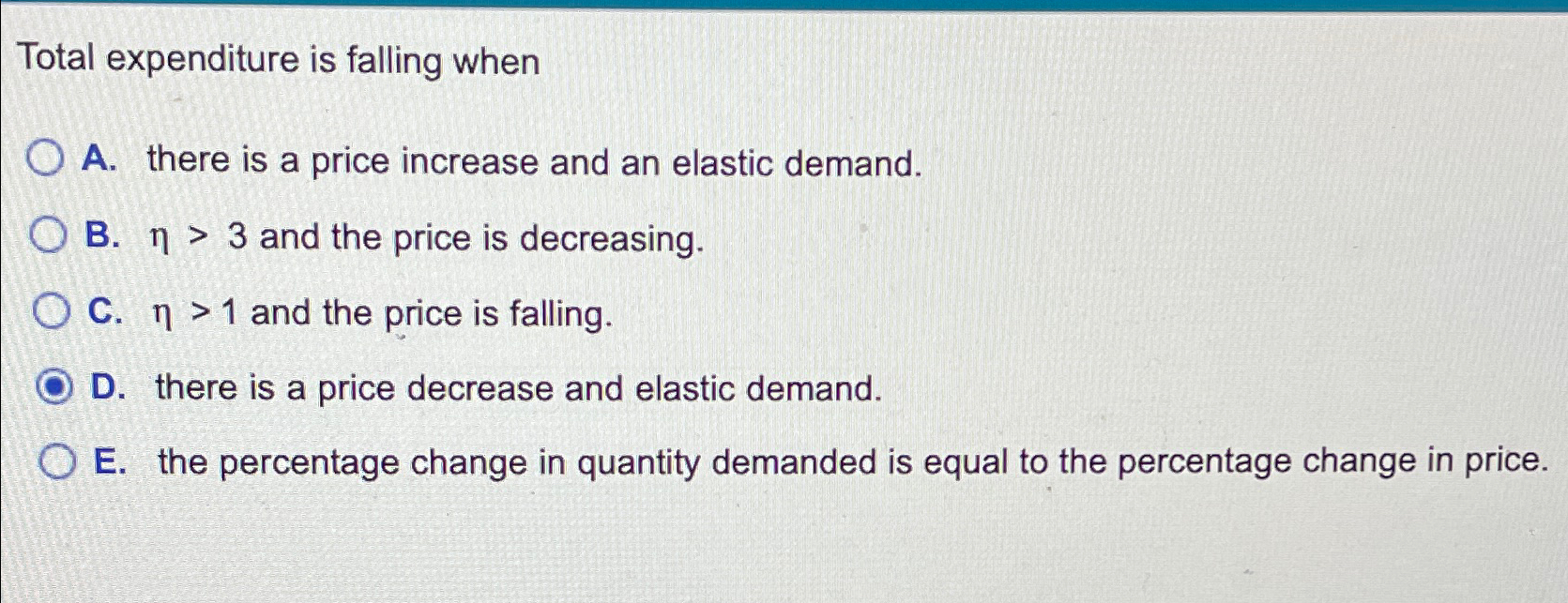 Solved Total expenditure is falling whenA. ﻿there is a price | Chegg.com