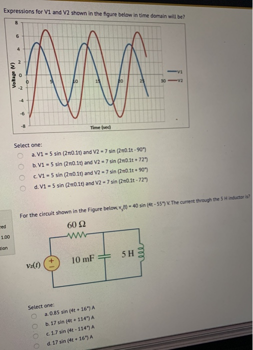 Solved 1 For the circuit shown in the figure below, if the | Chegg.com