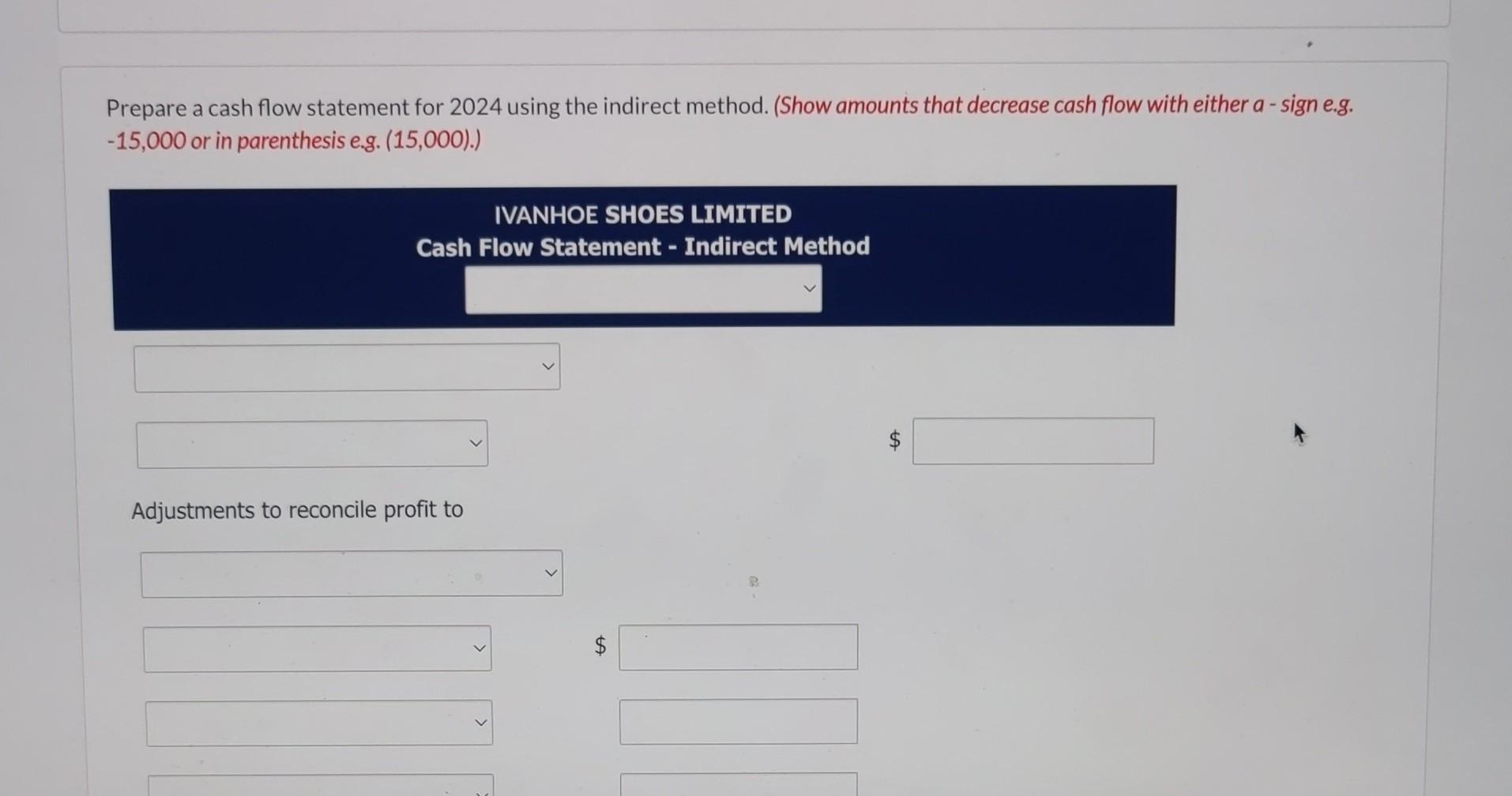 Solved IVANHOE SHOES LIMITED Balance Sheet December 31 | Chegg.com