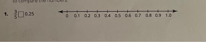 1. \( \frac{3}{5} \square 0.25 \)