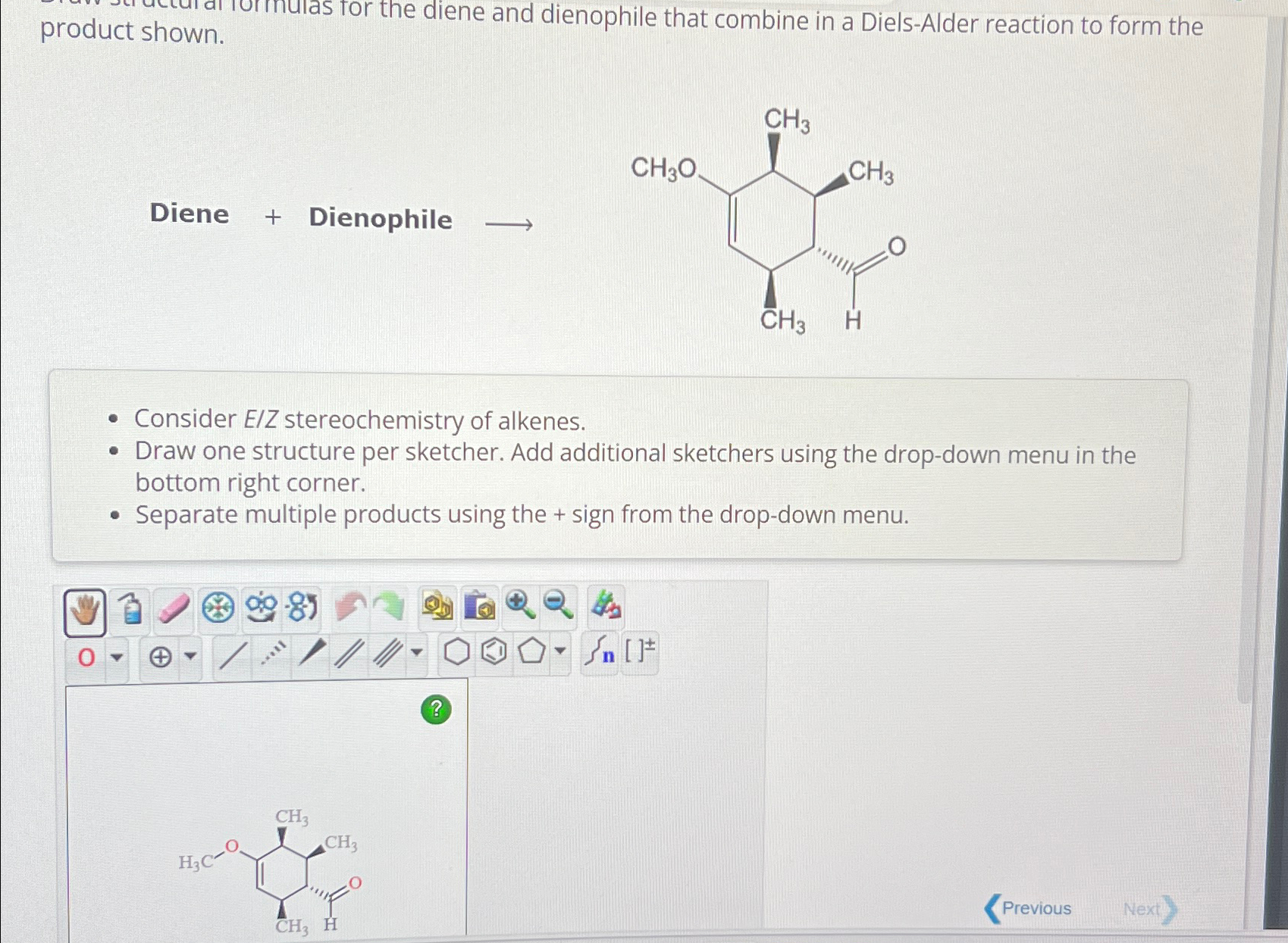 Product Shownmulas For The Diene And Dienophile That 6071