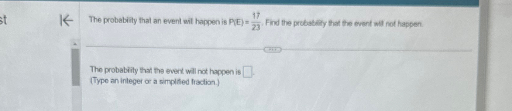 Solved The probability that an event will happen is | Chegg.com