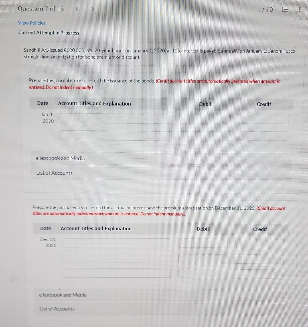 Solved straight line amortization for bond premium or Chegg com