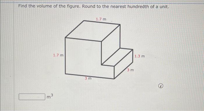 Solved Find the volume of the figure. Round to the nearest | Chegg.com