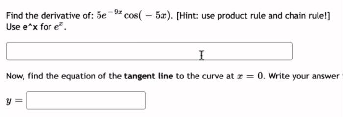 derivative rule for 5 x